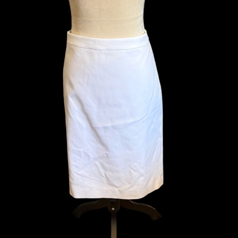 EUC- J. Crew White Cotton Pencil Skirt